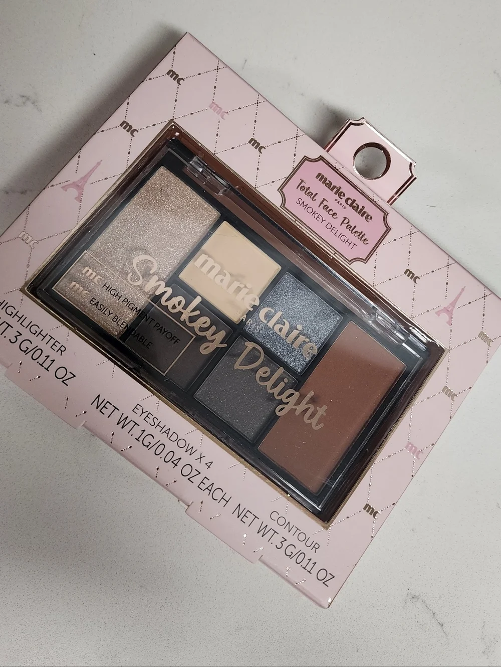 Marie Claire Smokey Delight Total Face Palette New Makeup Eyeshadow Blush